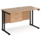 Maestro Cantilever Leg Straight Desk with Two Drawer Pedestal